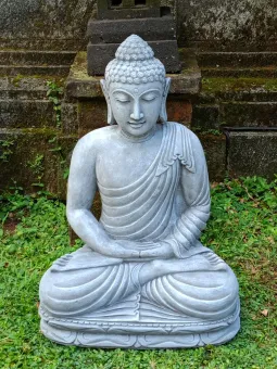 Ravi - Sitzender Buddha Meditation, 65cm - aus Kunststein 